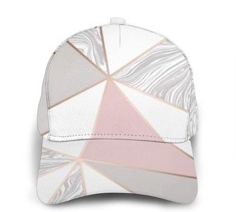 Unisex Printed Baseball Cap Geometric Pink Rose Gold Marble Adjustable Caps Trucker Hats Hip Hop Hat - Thegiftio UK