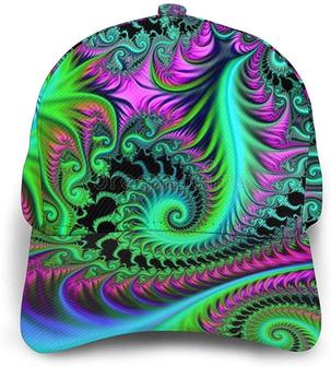 Printed Color Spiral Vortex Purple Green Unisex Adjustable Sport Cap Hip Hop Baseball Cap Hat - Thegiftio UK