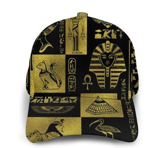 Egyptian Gold Hieroglyphs Symbols Adjustable Unisex Printed Baseball Cap Trucker Hats Sports Hat - Thegiftio UK
