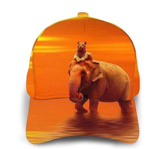 Elephant with Tiger Print Casual Baseball Cap Adjustable Twill Sports Dad Hats for Unisex Hat - Thegiftio UK