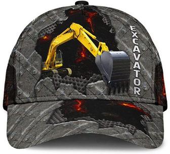 Excavator Crack Metal Wonderful Printed Unisex Hat Classic Cap, Snapback Cap Hat - Thegiftio UK