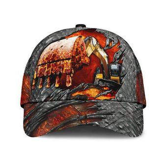 Excavator Lava Red Classic Cap Unisex Hat, Breathable Cap, Human Cap, Trending Cap, American Cap Hat - Thegiftio UK