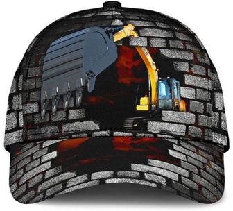 Excavator Lava Wall Fire Printed Unisex Hat Classic Cap, Snapback Cap, Baseball Cap Hat - Thegiftio UK