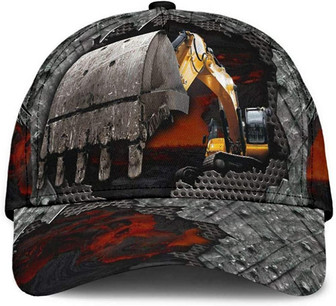 Excavator Once Printed Unisex Hat Classic Cap, Snapback Cap, Baseball Cap Hat - Thegiftio UK