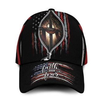 Faith Over Fear Zipper American Flag Custom Name Cap For Jesus Lovers, Jesus cap, jesus hat, jesus cap Hat - Thegiftio UK