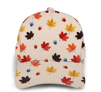 Fall Maple Leaf Print Casual Baseball Cap Adjustable Twill Sports Dad Hats for Unisex Hat - Thegiftio UK