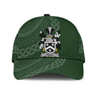 Feely Coat Of Arms Irish Family Crest St Patrick's Day Hat Classic Cap Hat - Thegiftio UK
