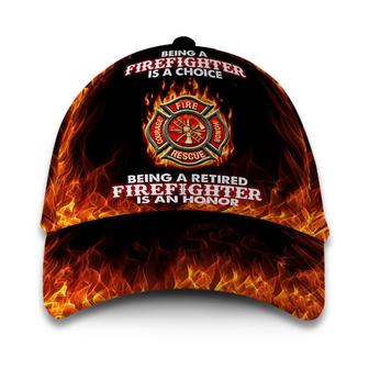Firefighter Is A Choice Fire Burning Hat Classic Cap Hat - Thegiftio UK