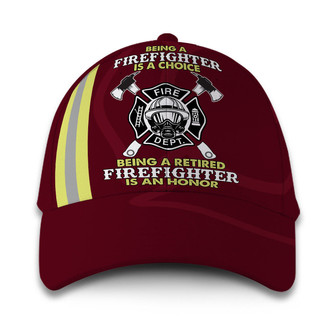 Firefighter Is A Choice Red Hat Classic Cap Hat - Thegiftio UK