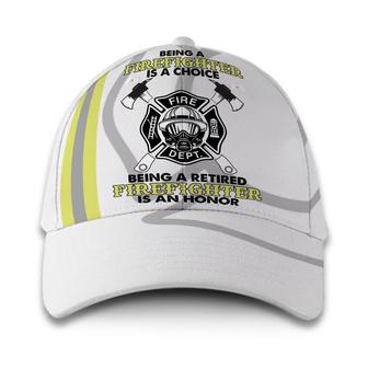 Firefighter Is A Choice White Hat Classic Cap Hat - Thegiftio UK