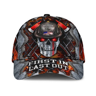 Firefighter First In Last Out Classic Cap Firefighter Snapback Hat Firefighter Trucker Hat Personalized Cap Hat - Thegiftio UK