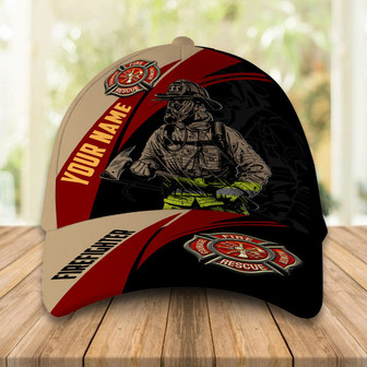 Firefighter Line Art Customized Hat Classic Cap Hat - Thegiftio UK