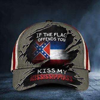 If You Flag Offends You Kiss My Mississippiass Hat USA Old Mississippi Flag Cap Vintage Hat Classic Cap Hat - Thegiftio