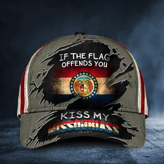 If The Flag Offends You Kiss My Missouriass Cap USA Flag Hat Missouri State Merch Men Gift Hat - Thegiftio