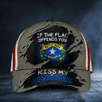 If The Flag Offends You Kiss My Nevadass Cap USA Flag Unique Hat Proud Nevada State Hat - Thegiftio