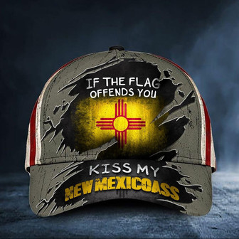 If The Flag Offends You Kiss My New Mexicoass Cap Vintage USA Flag Hat For Men Presents Hat - Thegiftio