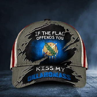 If The Flag Offends You Kiss My Oklahomass Cap Vintage USA Flag Oklahoma Men Unique Hat - Thegiftio