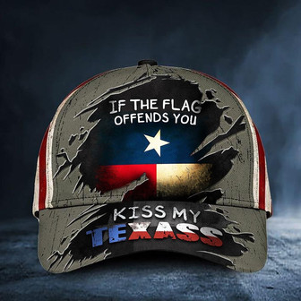 If You Flag Offends You Kiss My Texass Cap USA Texas Flag Vintage Hat Texas Merchandise Hat Classic Cap Hat - Thegiftio