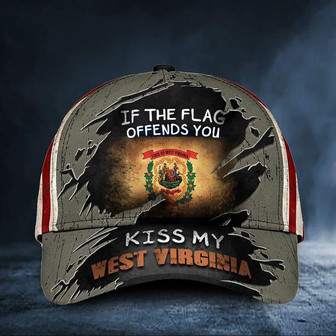 If The Flag Offends You Kiss My West Virginiass Cap USA Flag Vintage Hat Patriotic Wv Gifts Hat - Thegiftio UK
