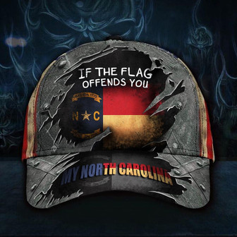 If The Flag Offends You My North Carolina Hat Vintage USA Flag Ball Cap Gift For Stepdad Ideas Hat - Thegiftio