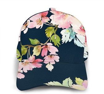 Floral Print Casual Baseball Cap Adjustable Twill Sports Dad Hats for Unisex Hat - Thegiftio UK