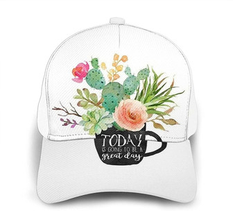 Flower Print Classic Baseball Cap Adjustable Twill Sports Dad Hats for Unisex Hat - Thegiftio