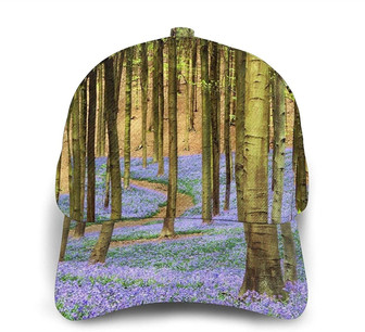 Forest of Bluebell Flowers Print Classic Baseball Cap Adjustable Twill Sports Dad Hats for Unisex Hat - Thegiftio UK