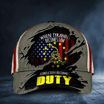 Gadsden Flag Hat When Tyranny Becomes Law Rebellion Becomes Duty USA Flag Patriotic Cap Hat - Thegiftio UK