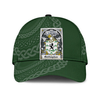 Gallagher Coat Of Arms Irish Family Crest St Patrick's Day Hat Classic Cap Hat - Thegiftio UK