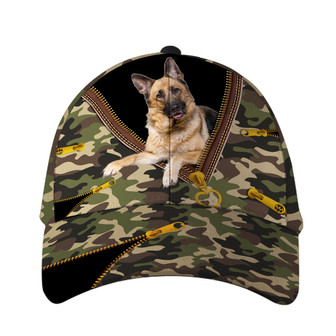 German Shepherd Dog Camo Zipper Hat Classic Cap Hat - Thegiftio UK