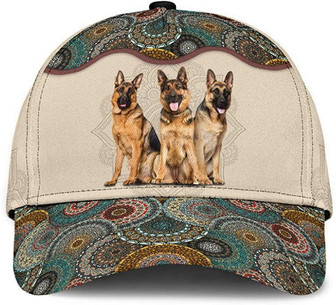 German Shepherd Lovely Cute Brocade Pattern Wonderful Printed Unisex Hat Classic Cap Hat - Thegiftio UK