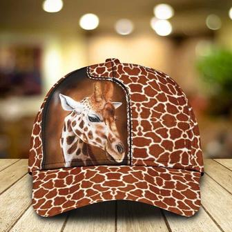 Giraffe Pattern Hat Classic Cap, Baseball Cap, Personalized Cap For Women Men, Animal Lover Meaningful Gift Hat - Thegiftio UK