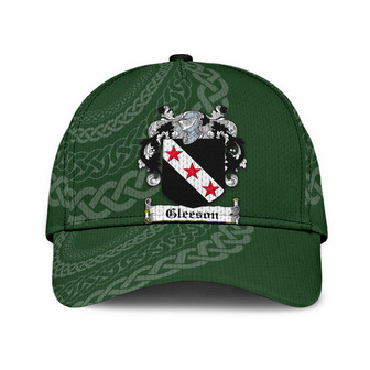 Gleeson Coat Of Arms Irish Family Crest St Patrick's Day Hat Classic Cap Hat - Thegiftio UK