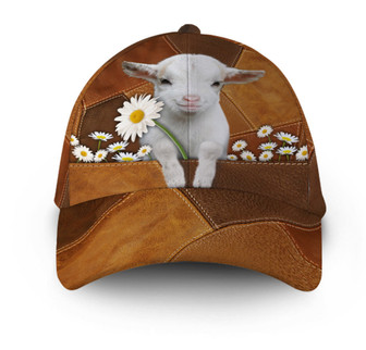 Goat Leather Daisy Flower Hat Classic Cap Hat - Thegiftio UK