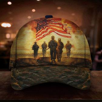 God Blessed Our Troops Hat Honor Veterans Patriotic Gift For Veterans Day Ideas Hat Classic Cap Hat - Thegiftio UK