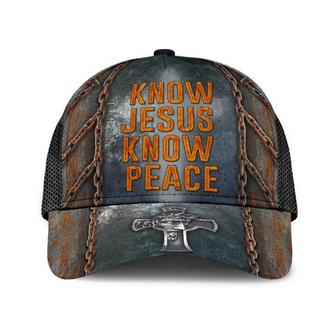 God Know Jesus Know Peace Hat Classic Cap Jesus Caps Jesus Christ Caps Adults Hat - Thegiftio UK