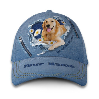 Golden Retriever Jean Customized Hat Classic Cap Hat - Thegiftio UK
