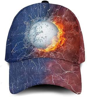 Golf Fire Water Blue Red Simple and Beautiful Printed Unisex Hat Classic Cap, Snapback Cap, Baseball Cap Hat - Thegiftio UK