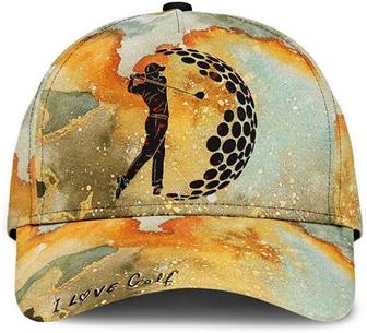 Golf I Love Golf Wonderful Printed Unisex Hat Classic Caps Baseball Caps, Curved Snapback Hat - Thegiftio UK