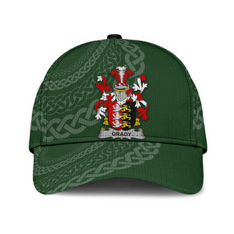 Grady Coat Of Arms Irish Family Crest St Patrick's Day Hat Classic Cap Hat - Thegiftio UK