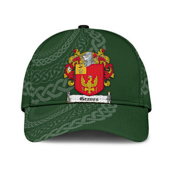 Graves Coat Of Arms Irish Family Crest St Patrick's Day Hat Classic Cap Hat - Thegiftio