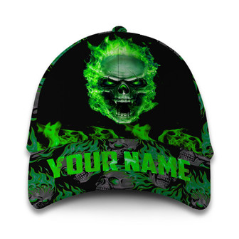 Green Skull Customized Hat Classic Cap Hat - Thegiftio UK