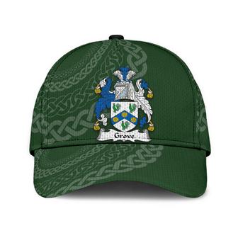 Grove Coat Of Arms Irish Family Crest St Patrick's Day Hat Classic Cap Hat - Thegiftio UK