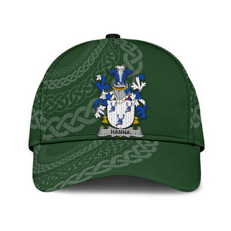 Hanna Coat Of Arms Irish Family Crest St Patrick's Day Hat Classic Cap Hat - Thegiftio UK