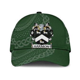 Harmon Coat Of Arms Irish Family Crest St Patrick's Day Hat Classic Cap Hat - Thegiftio UK
