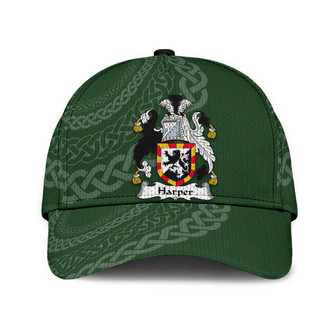 Harper Coat Of Arms Irish Family Crest St Patrick's Day Hat Classic Cap Hat - Thegiftio UK