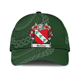 Harvey Coat Of Arms Irish Family Crest St Patrick's Day Hat Classic Cap Hat - Thegiftio UK