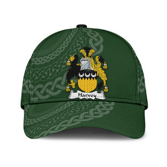 Harvey Coat Of Arms Irisharms Irish Family Crest St Patrick's Day Hat Classic Cap Hat - Thegiftio UK