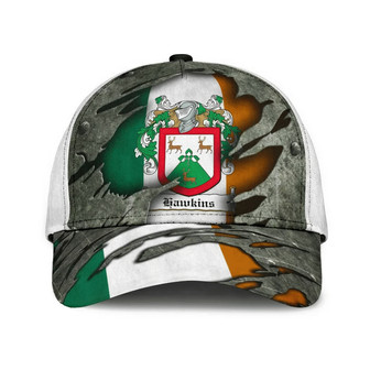 Hawkins Coat Of Arms Wexfordarms Irish Family Crest Hat Classic Cap Hat - Thegiftio UK