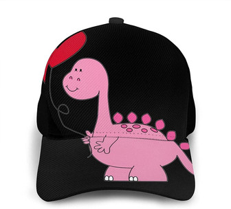 Heart Balloon Dinosaur Print Casual Baseball Cap Adjustable Twill Sports Dad Hats for Unisex Hat - Thegiftio UK